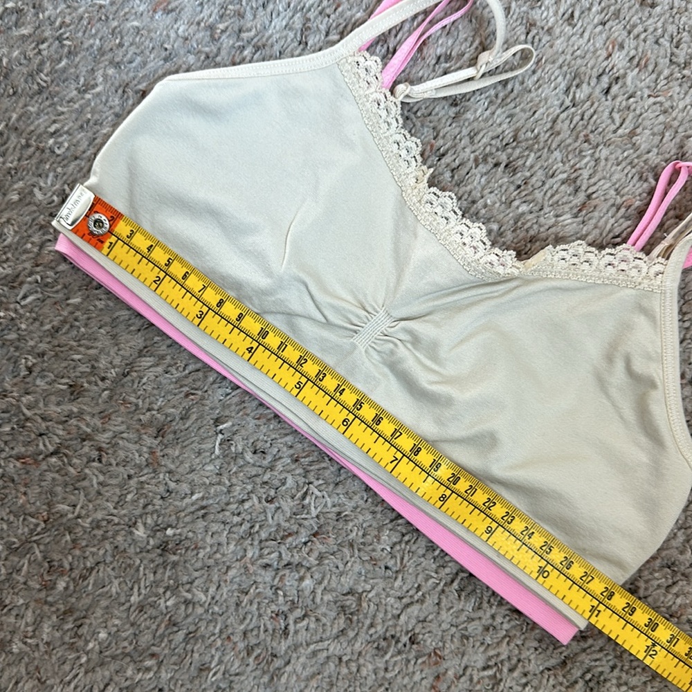 GIRLS So training sport bras set of 2 pink and cream size large - Picture 4 of 5